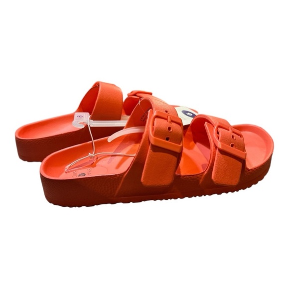 Shade & Shore Women’s Double Buckle Slide Sandals – Orange – Size 6 – NWT - Picture 3 of 6